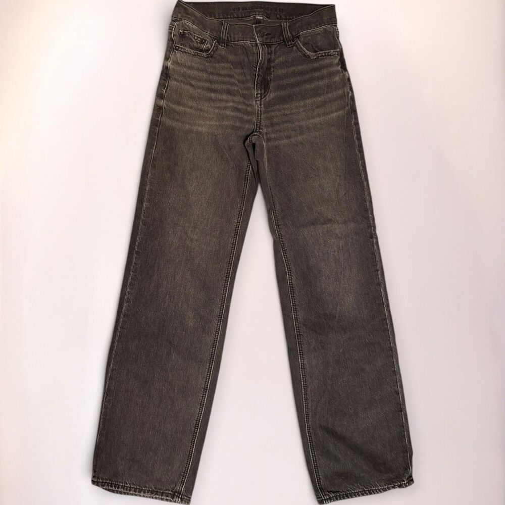American Eagle Jeans Women 000 Regular Gray/Black Mid Rise Stretch Denim